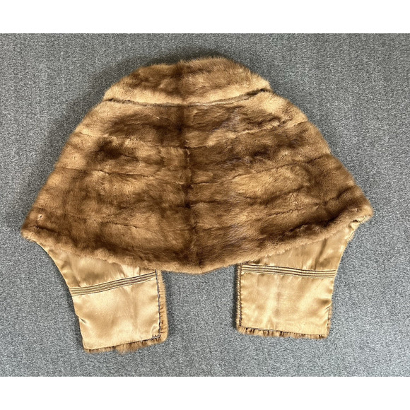 Vintage Voula Mitsakou Mink Fur Shawl Shoulder Wrap One Size Made In Greece - Picture 14 of 16
